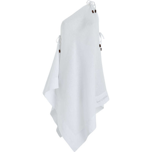 Women White Linen Scarf...