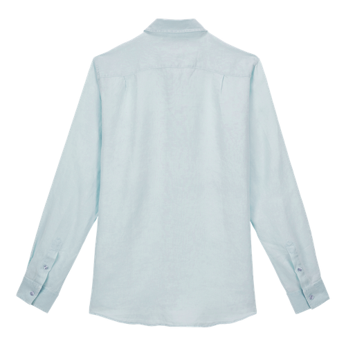 Men Linen Shirt Mineral Dye -...