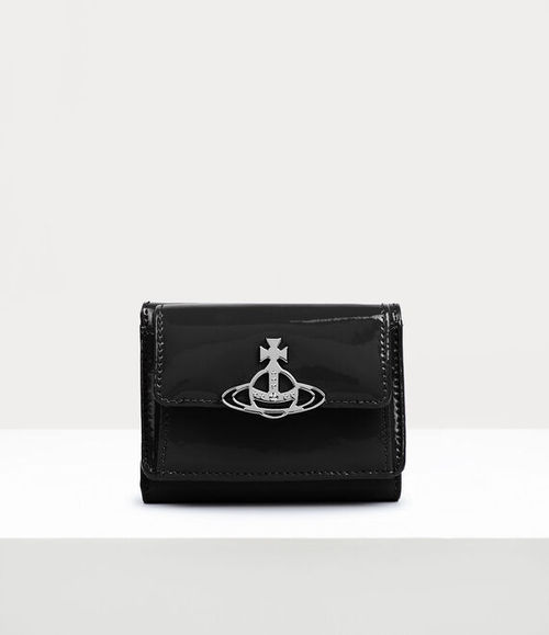 Shiny patent small flap purse