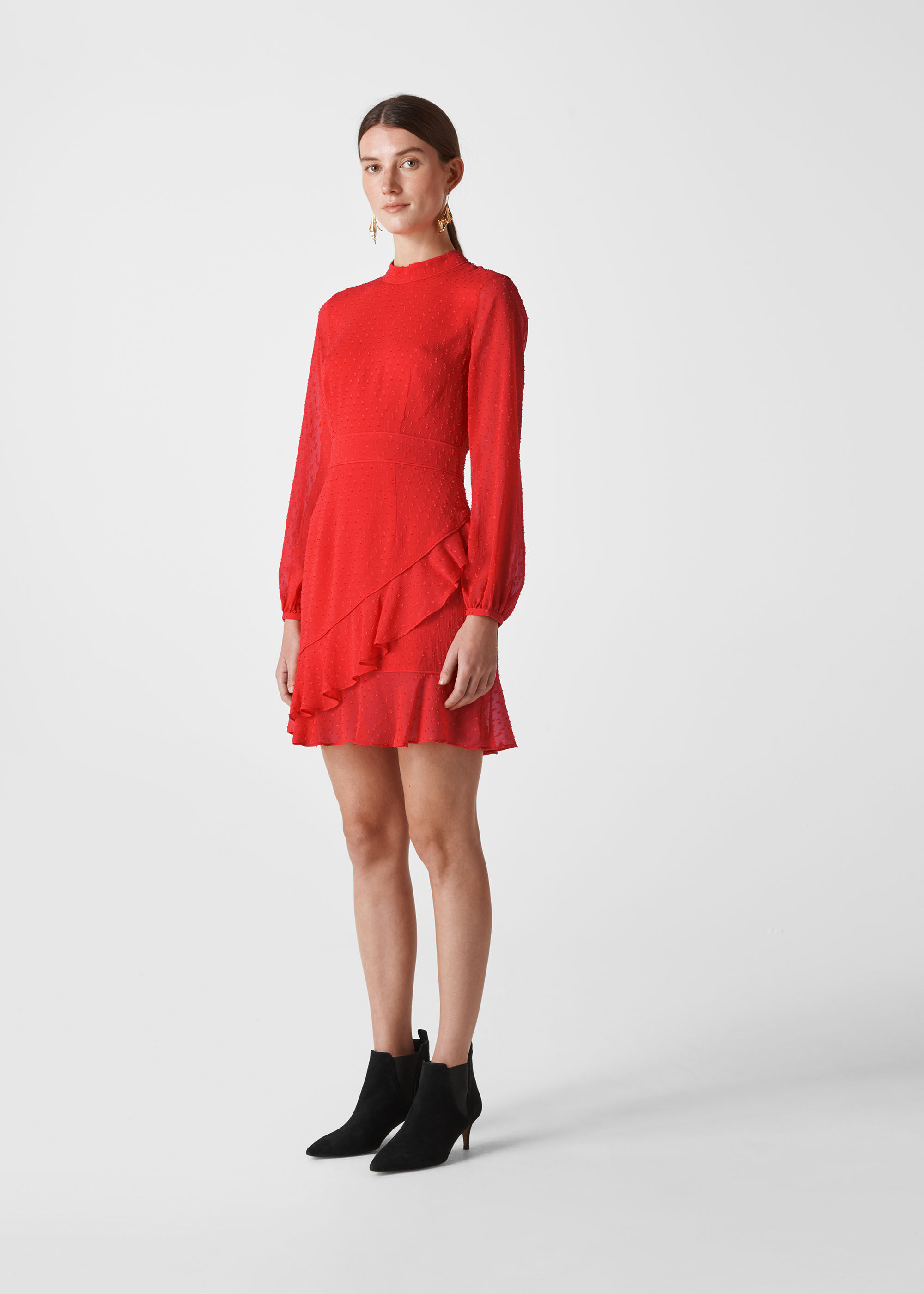 whistles eriko dobby bardot dress