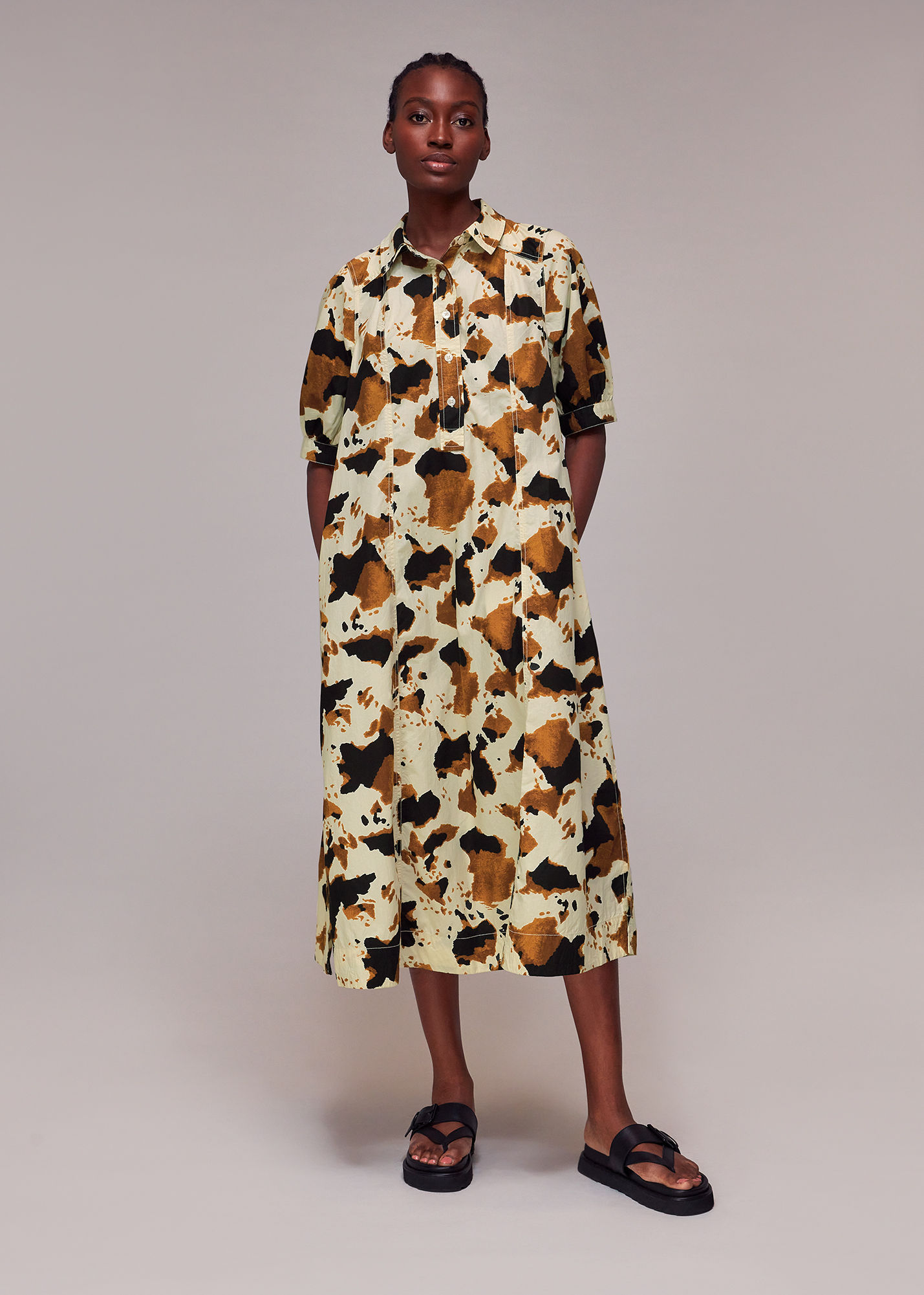 Whistles lenno hot sale print shirt dress