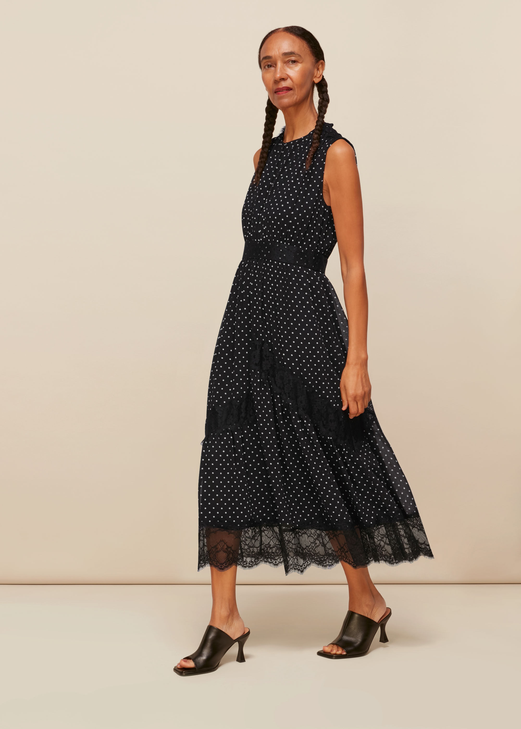 Whistles Women s Spot Textured Midi Dress 89.00 Grazia