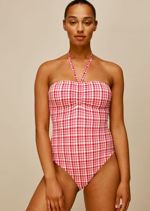 Whistles Women's Check Halterneck Swimsuit