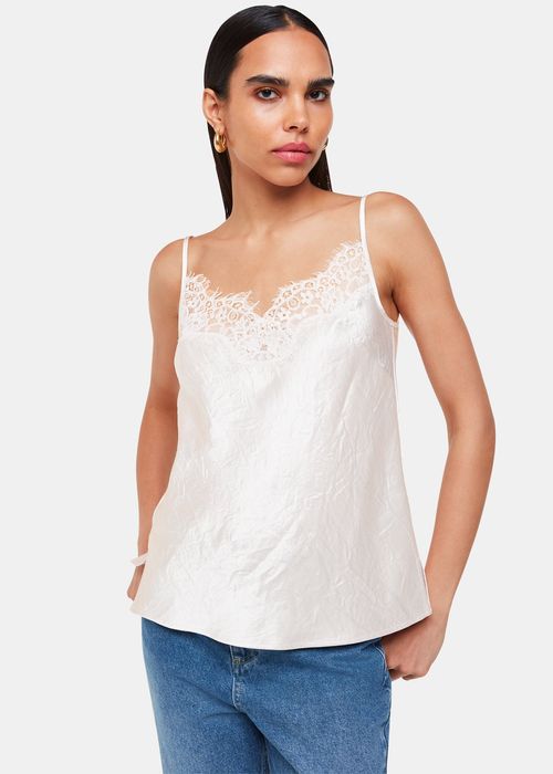 Whistles Women's Lace Trim Cami Top