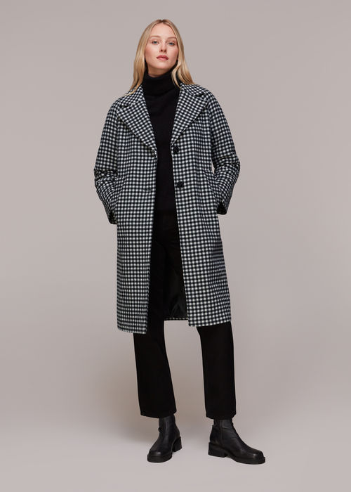 Oatmeal Herringbone Smart Wool Coat, WHISTLES