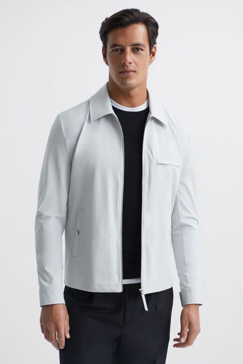 Reiss Trainer Hybrid Zip Through Quilted Jumper