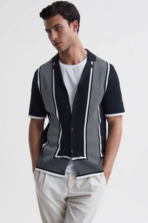 Heath - Navy/White Striped...