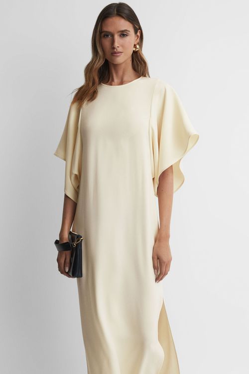 Louise - Lemon Cape-Sleeve...