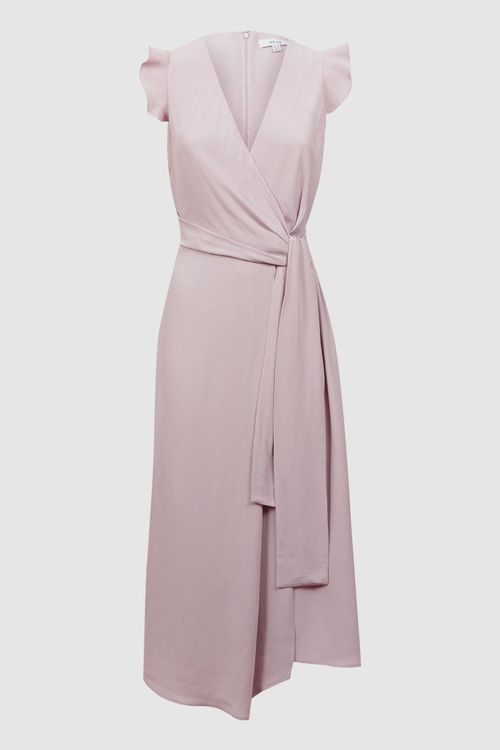 Willow - Lilac Wrap Tie Midi...