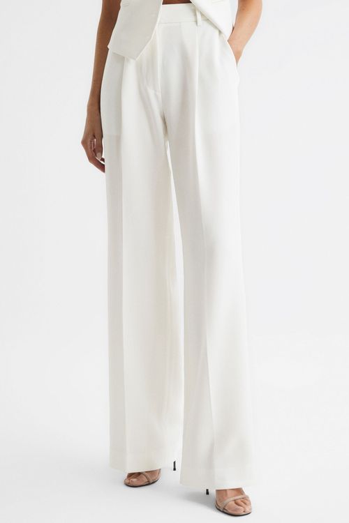 Tatum - White Crepe Wide Leg...