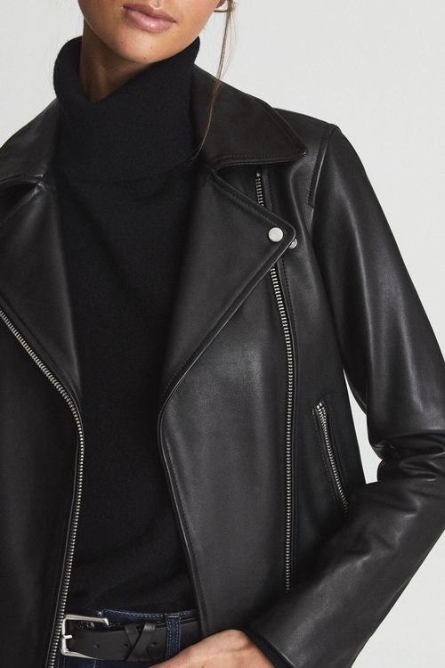 Geo - Black Leather Biker...