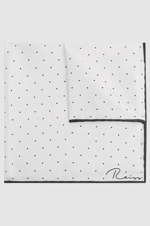 Liam - White Polka Dot Silk...