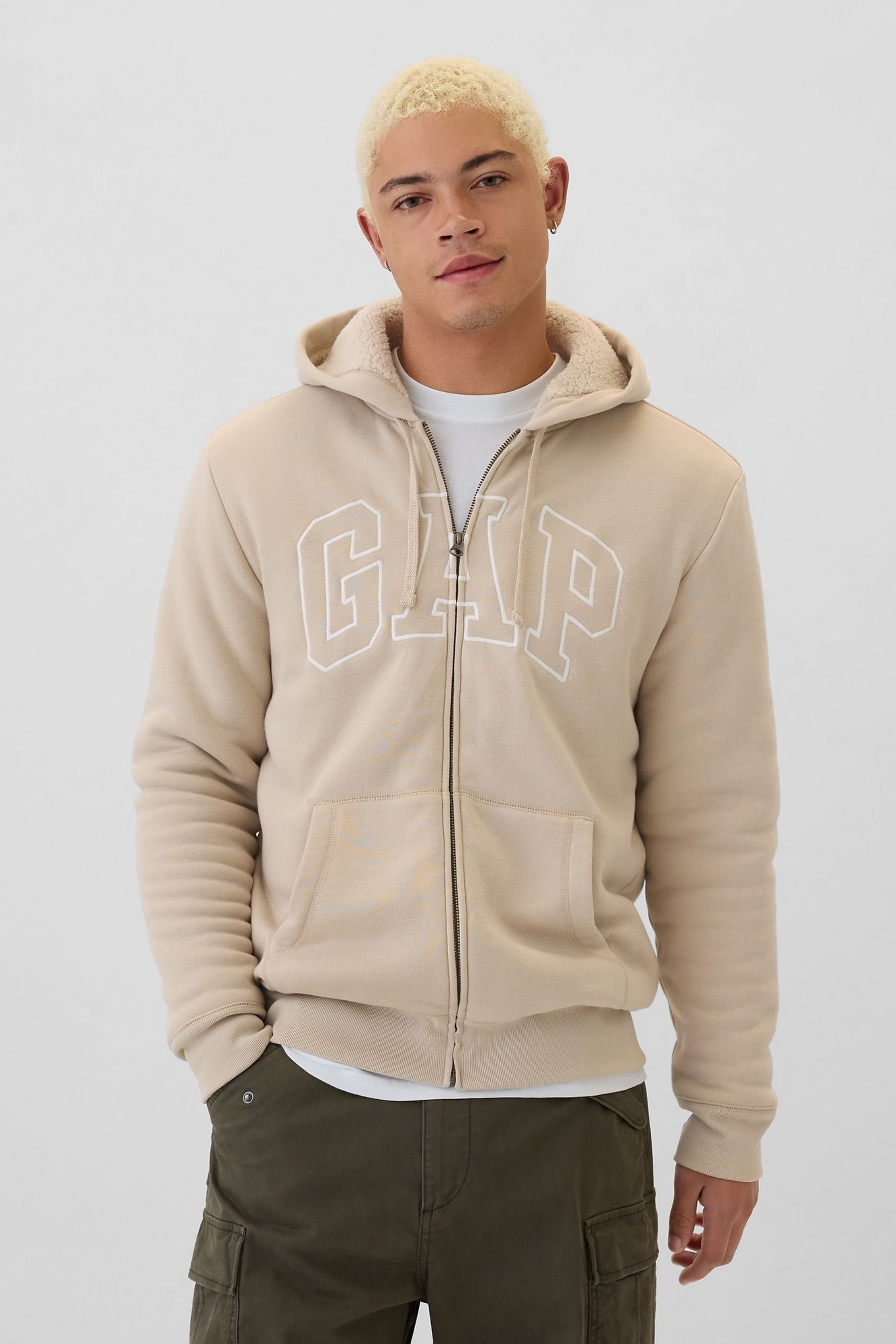 Gap mens zip up hoodie sale