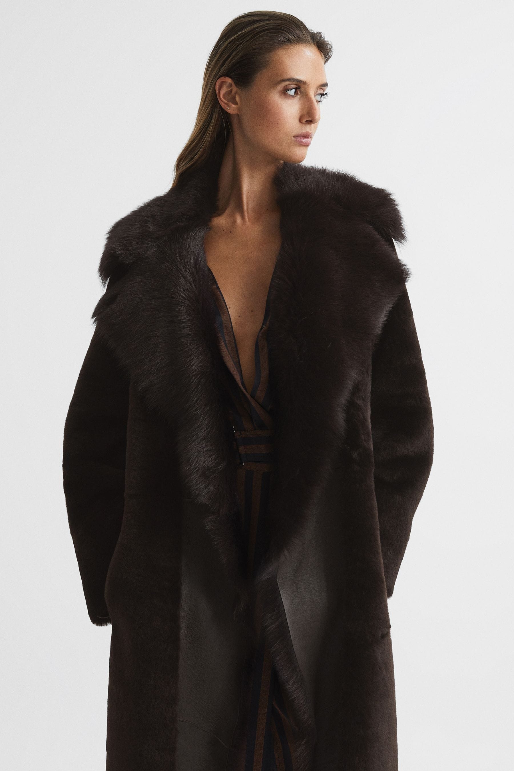 Faris belted shop longline coat