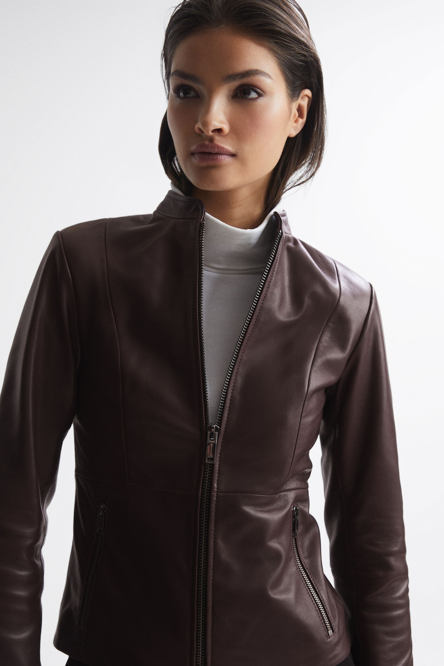 Reiss gia leather jacket outlet
