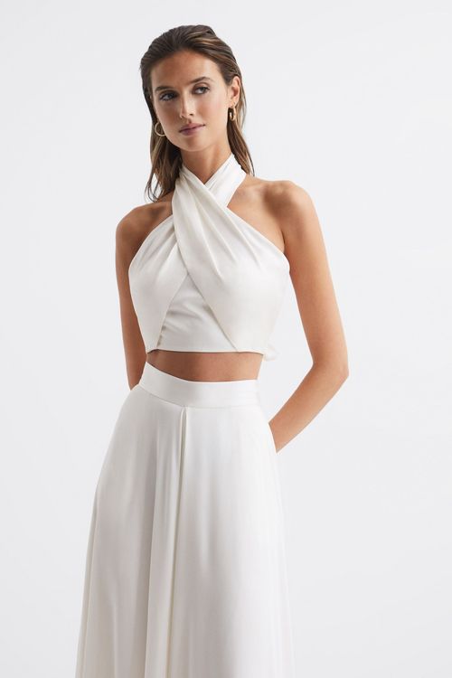 Ruby - White Cropped Halter...