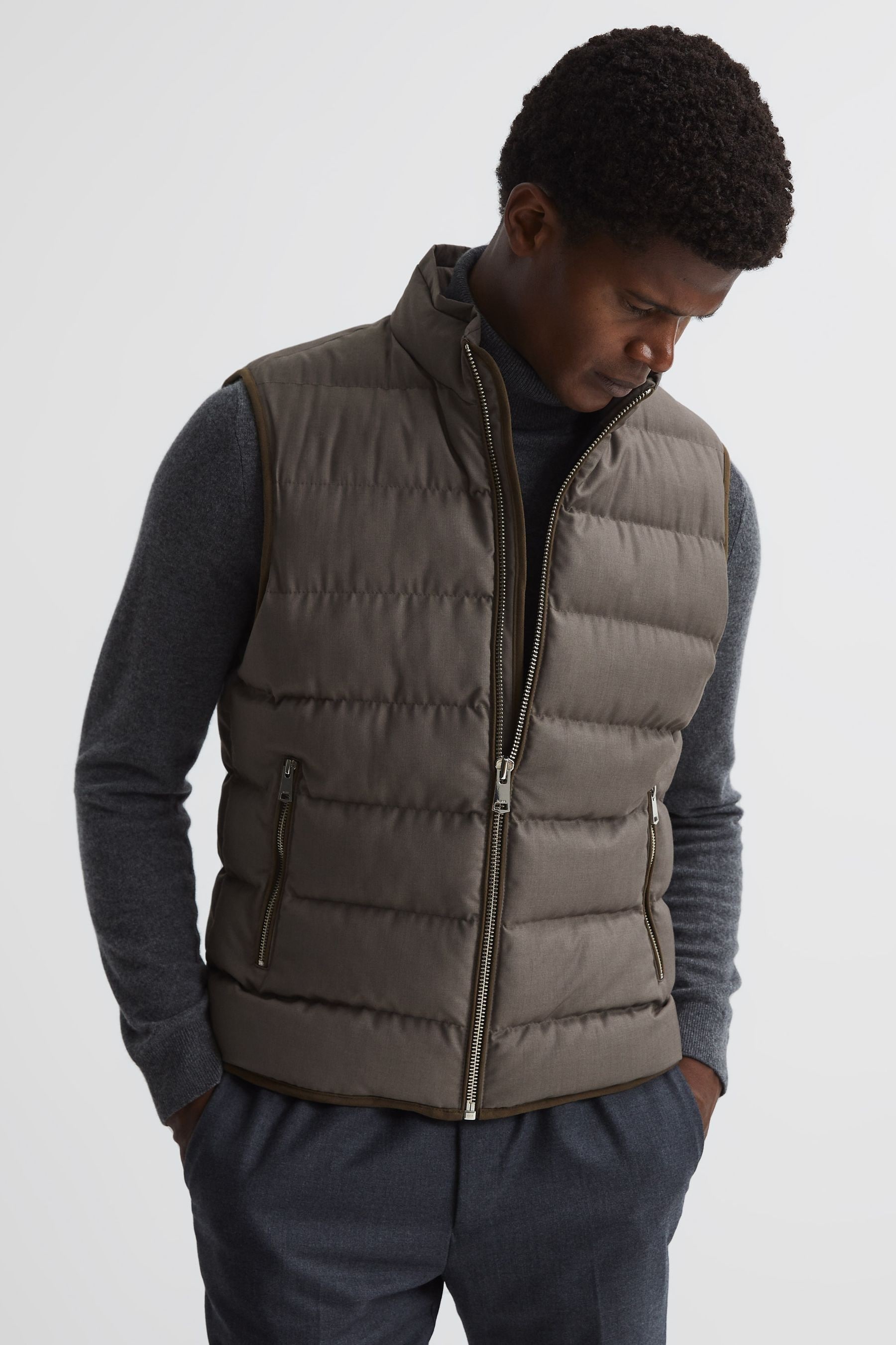 Reiss Laney - Puffer Gilet in Black 
