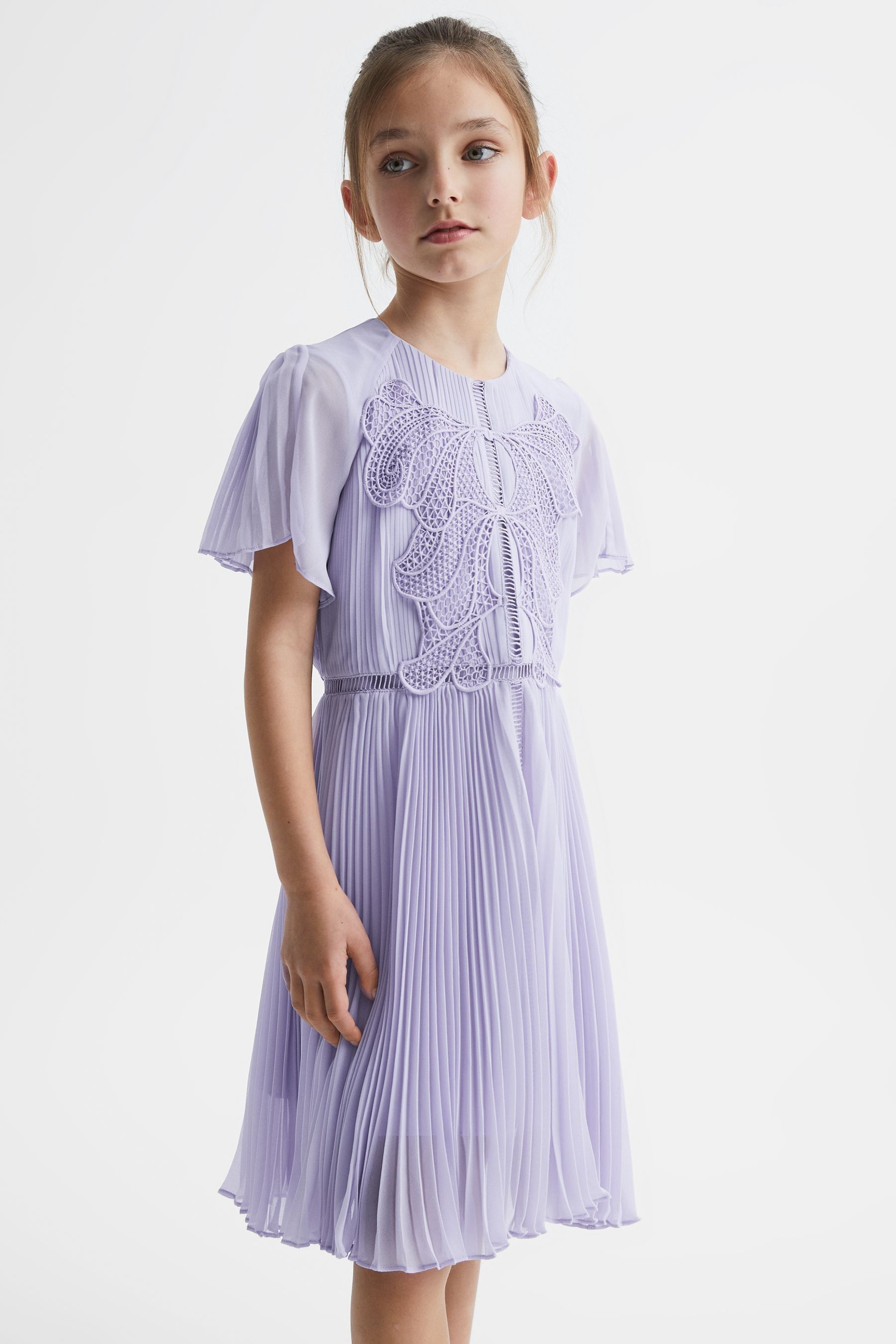Reiss Flora Feather Detail Dress in Riviera Womens Size 4