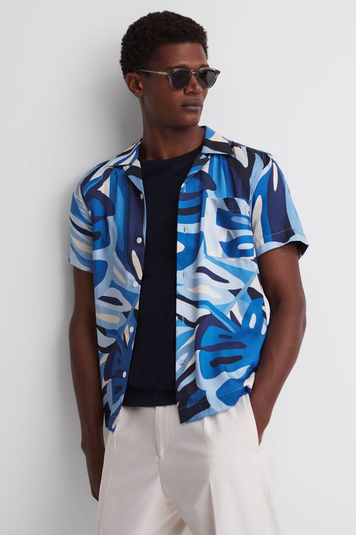 Khalid - Blue Slim Fit Cuban...