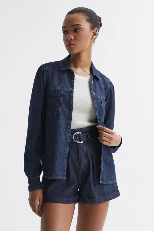 PAIGE Belize - Denim Shirt,...