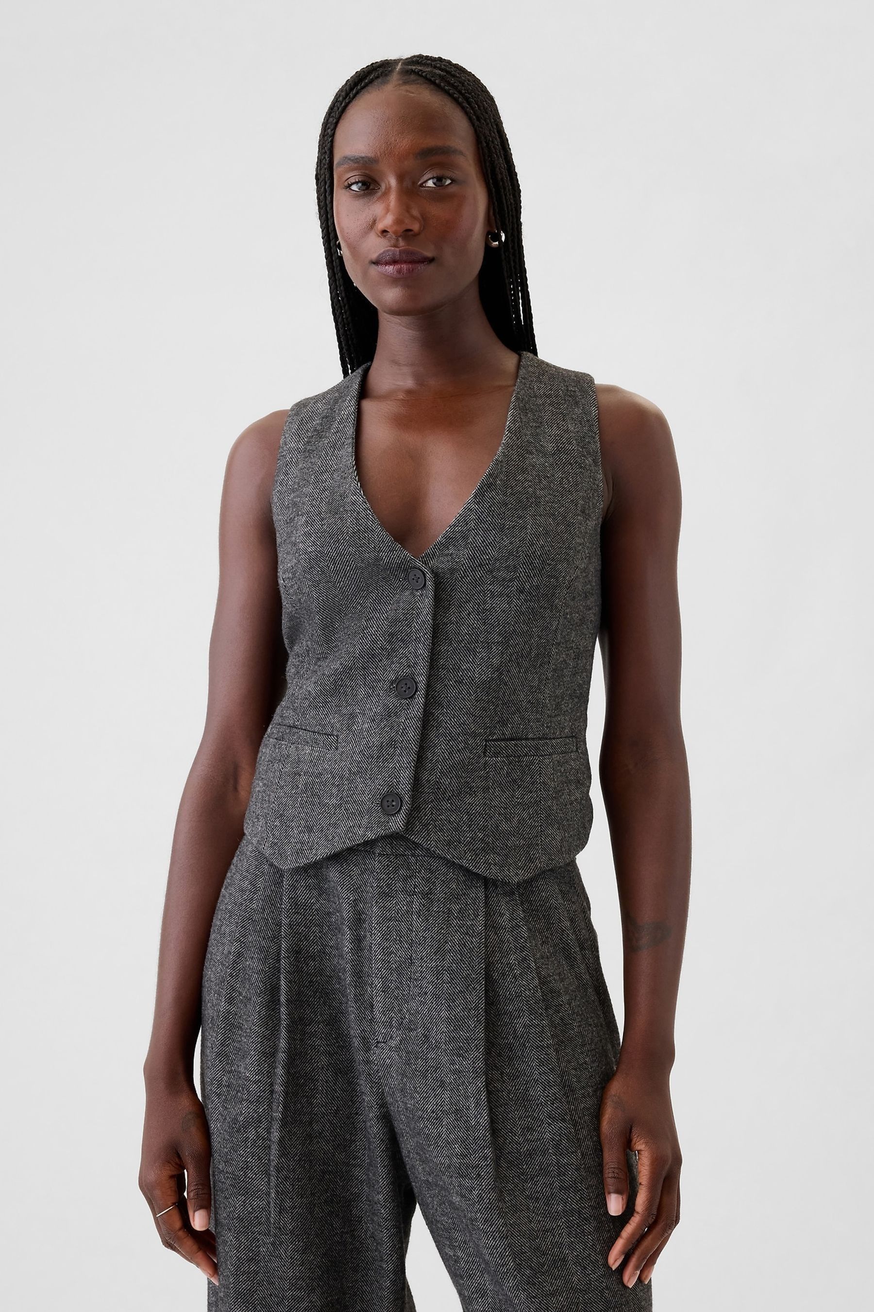 Womens grey waistcoat hotsell