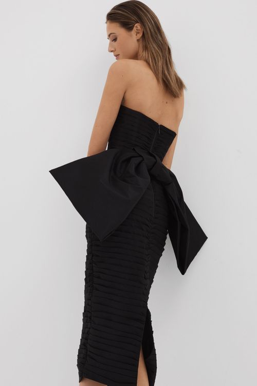 Rachel Pleated Bow Back Midi...