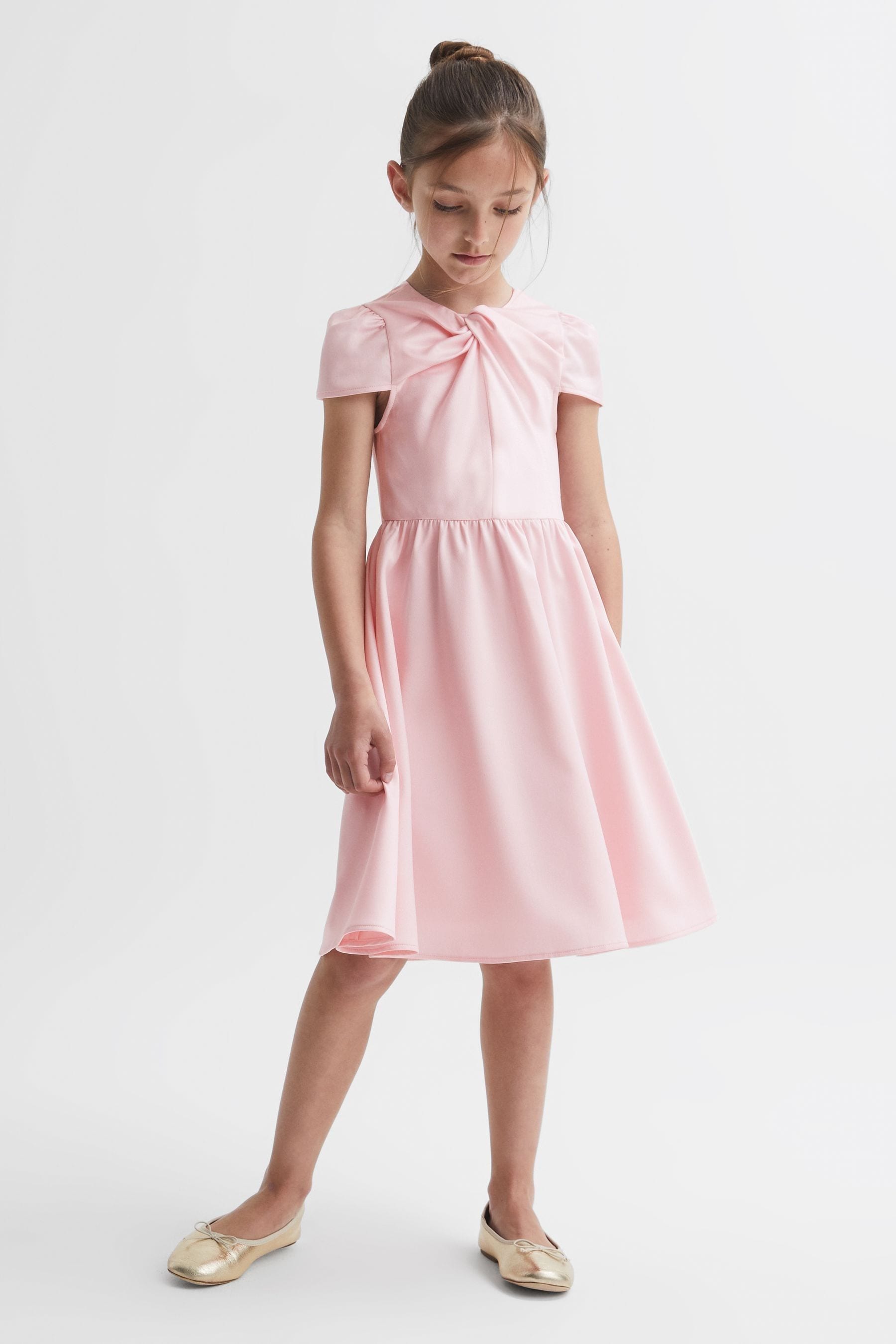 Reiss Serenella Lace Detail Dress in Pink Womens Size 14