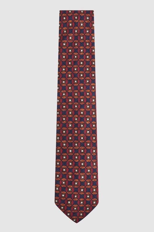 Capri Silk Design Tie - Navy...