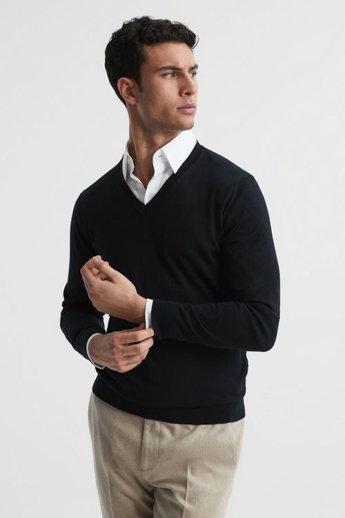 Earl - Navy Merino Wool Jumper