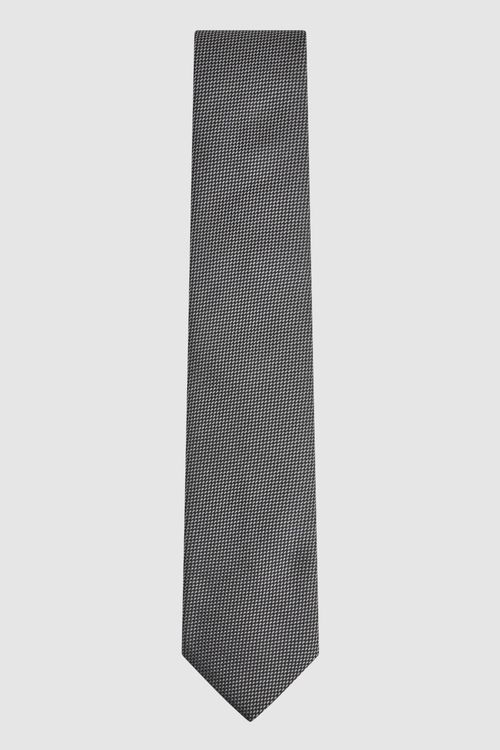 Ceremony Charcoal Silk Tie -...