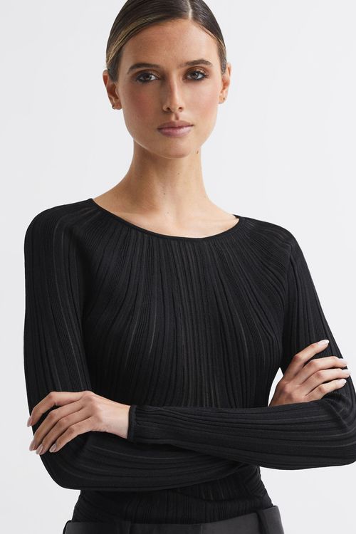 Lenni - Black Sheer Knitted...