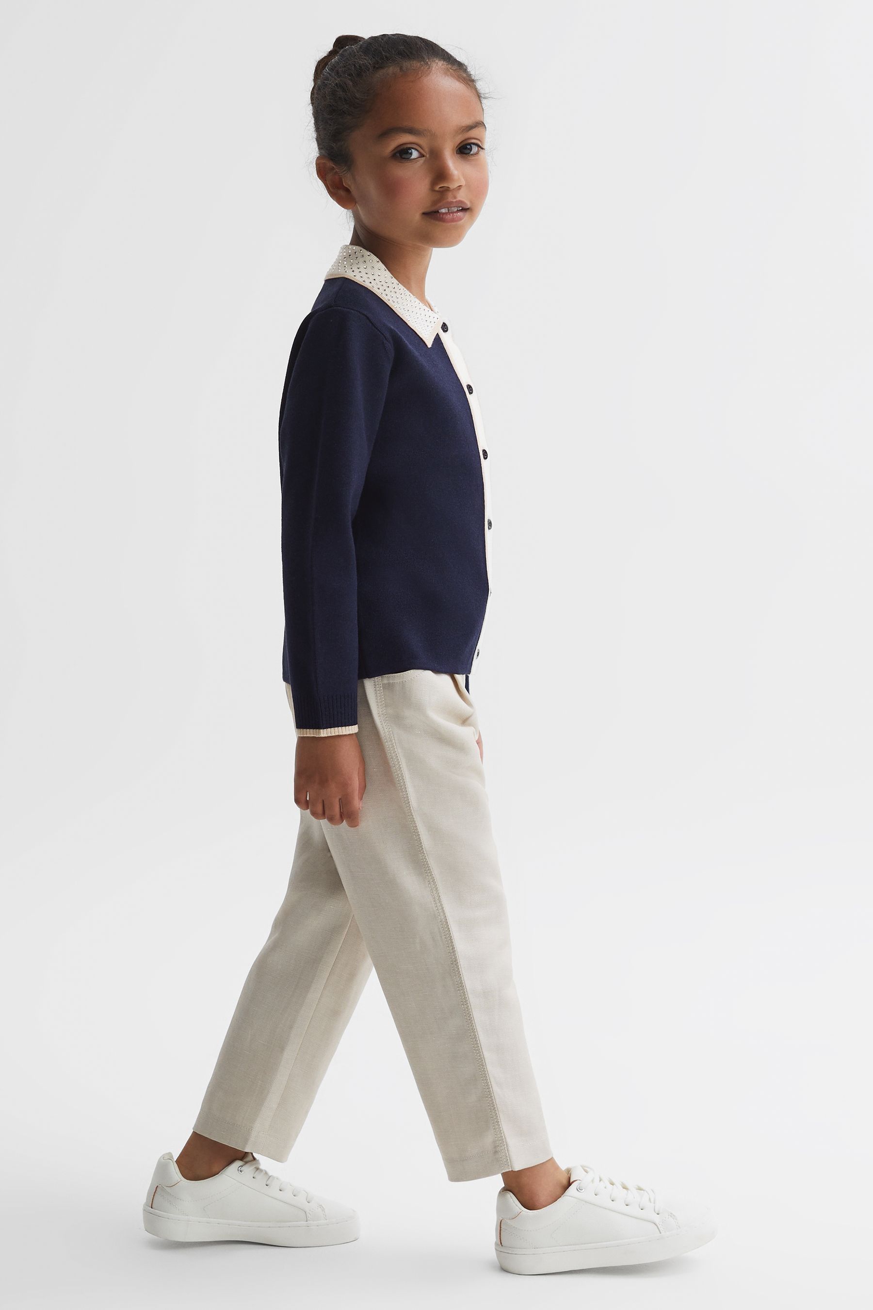 Reiss Jessie Ribbed Cardigan in Neutral Womens Size XS