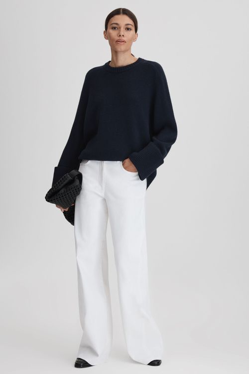 Laura - Navy Wool-Cashmere...