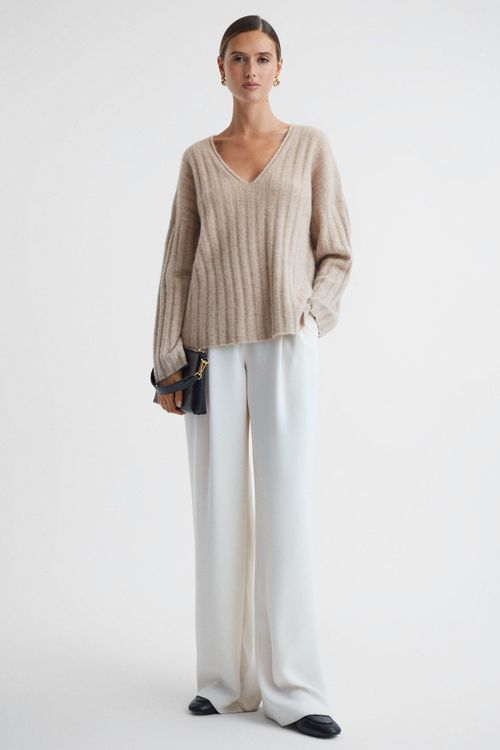 Margot - Nude Ribbed Jumper