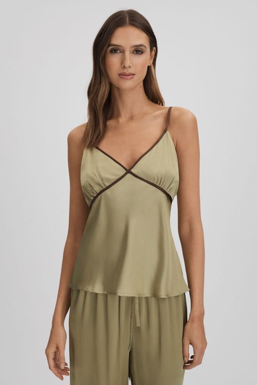 Maison Silk Contrast Trim Cami