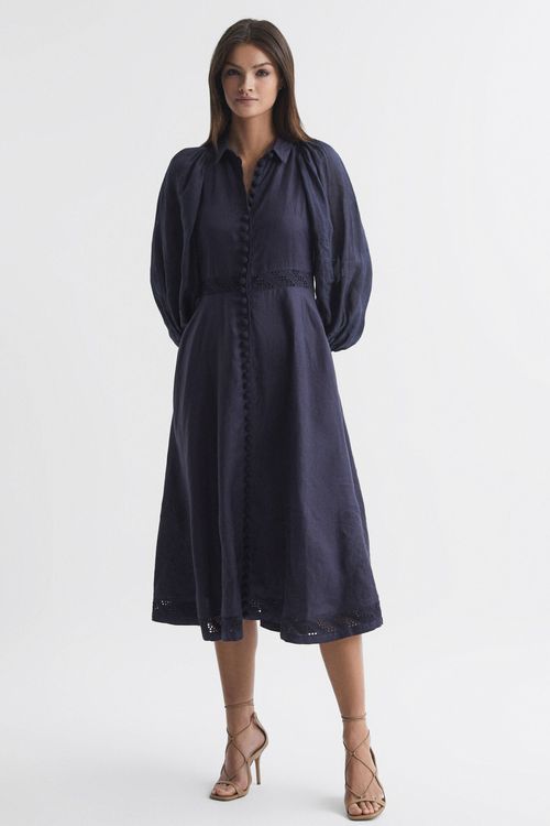 Joslin Linen Shirt Midi Dress