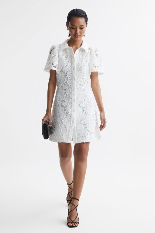 Leo Lace Shirt Mini Dress