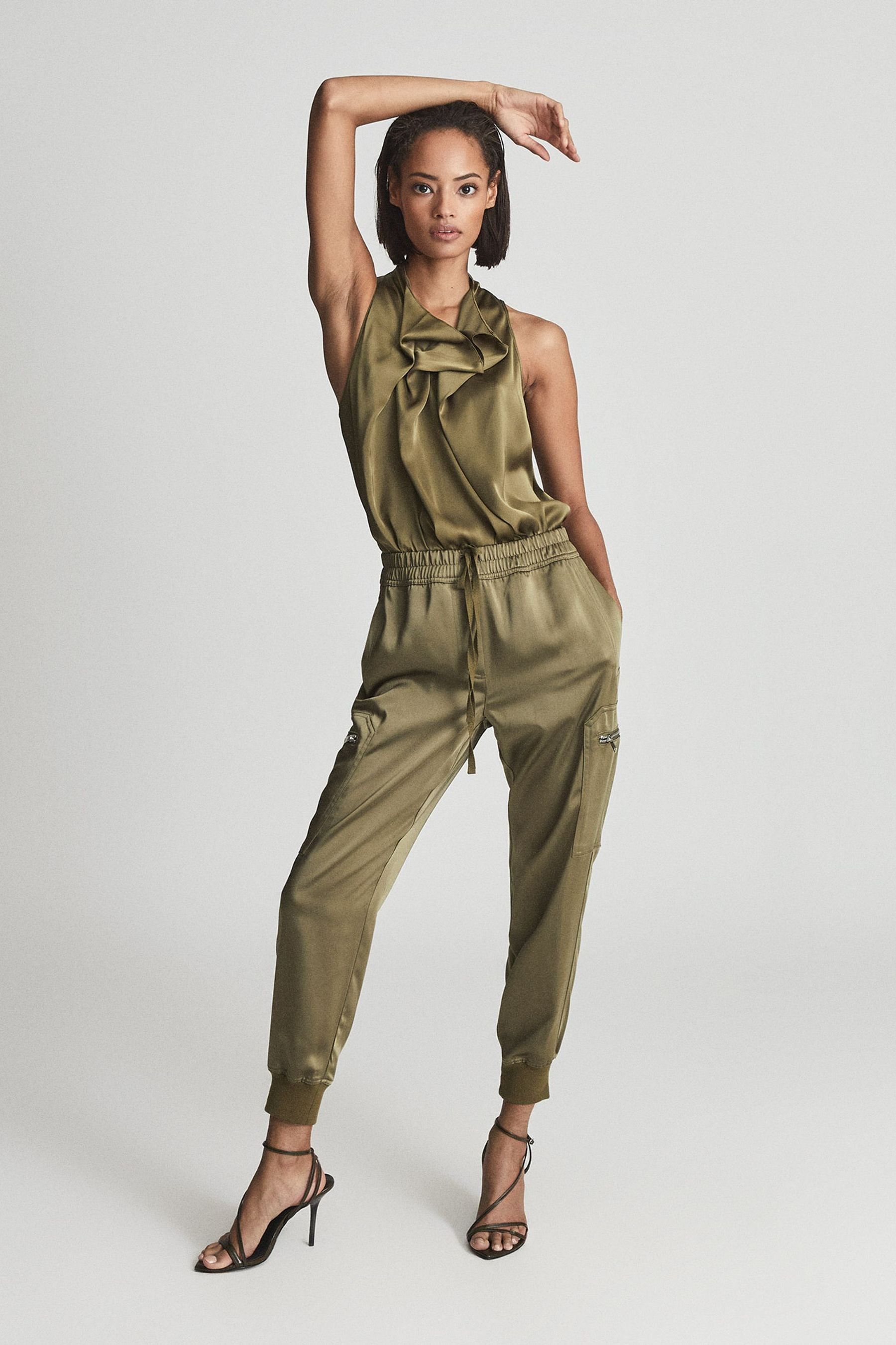 Reiss Elyssa - Satin Pleated Trousers 