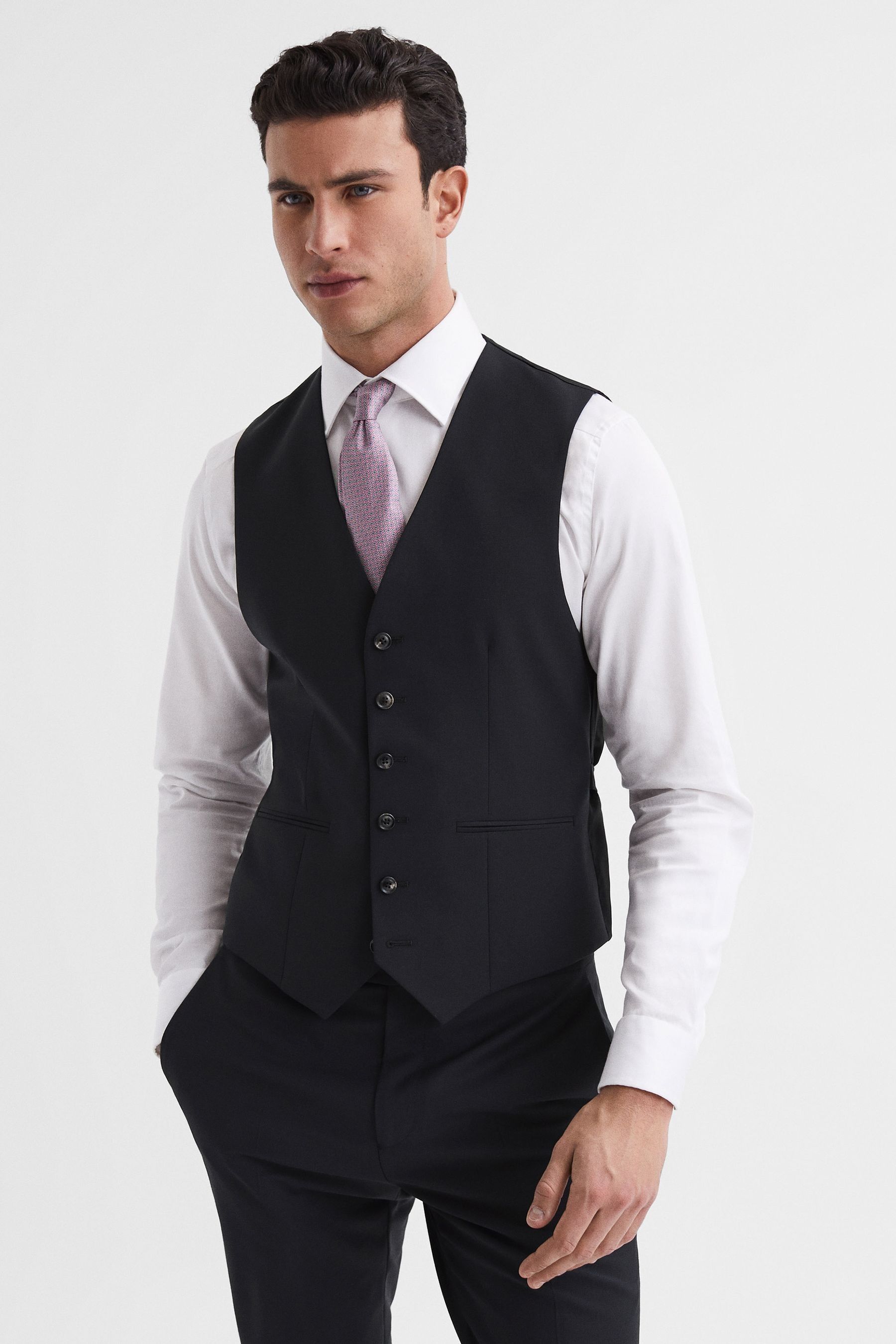 Reiss Beakon Modern Fit Waistcoat in Blue Mens Size 42