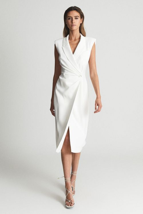 Cecile - White Tuxedo Bodycon...