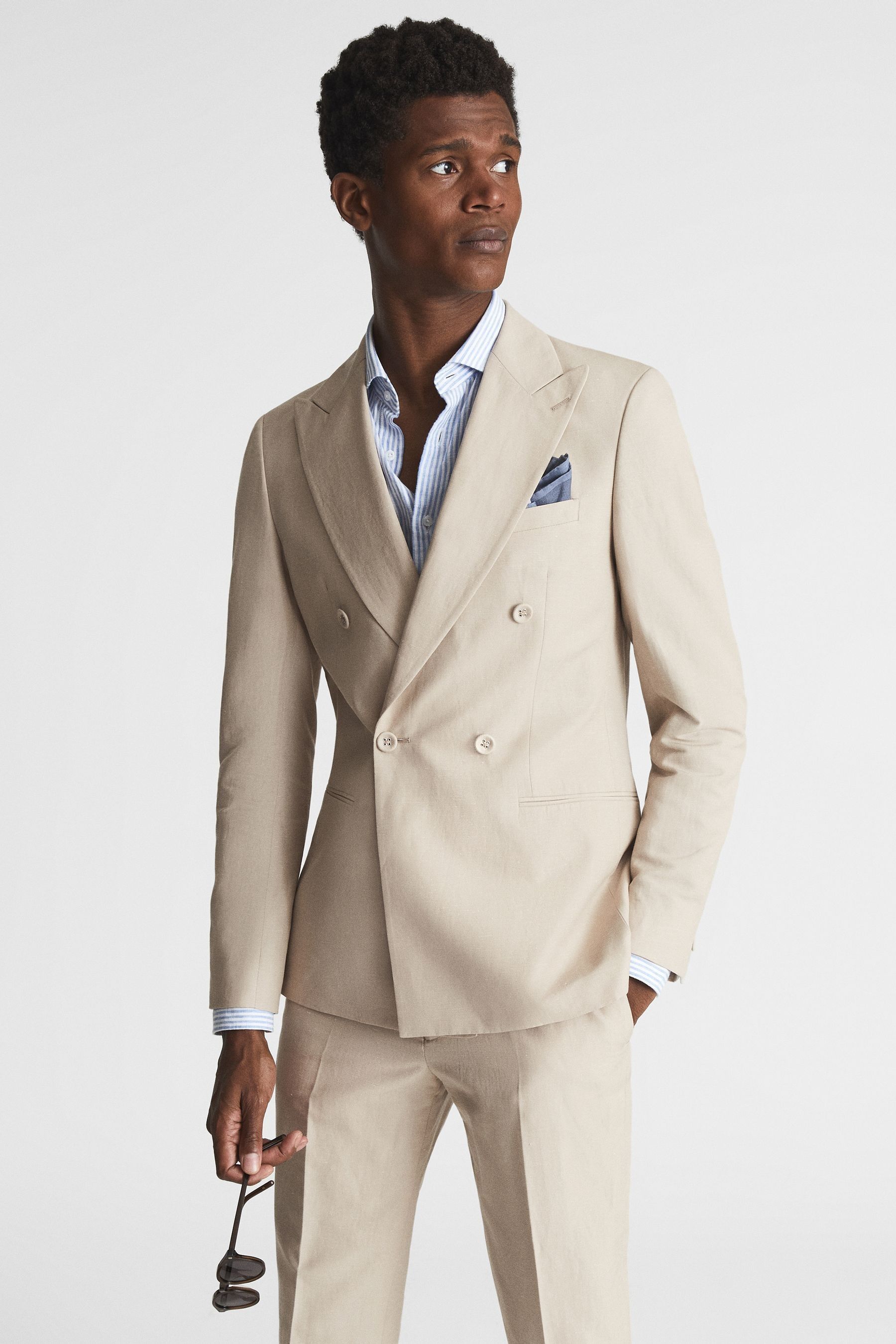Linen double breasted suit hotsell