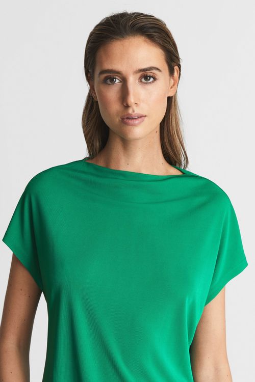 Reiss Riley Sheer High Neck Blouse - REISS