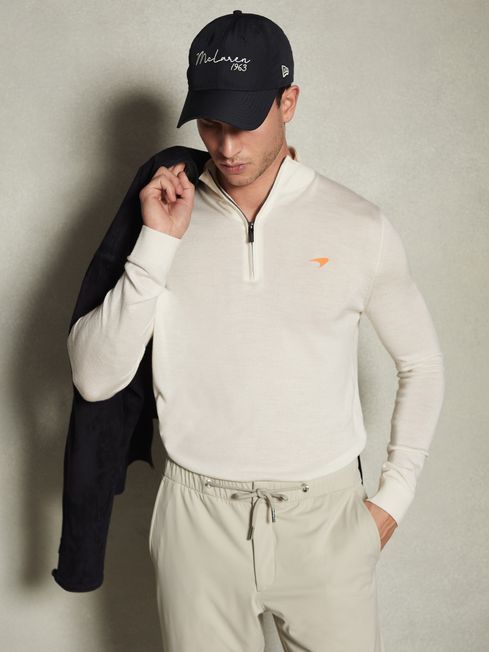 MCLAREN F1 MERINO HALF-ZIP FUNNEL NECK JUMPER