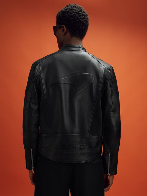 MCLAREN F1 EMBOSSED LEATHER JACKET