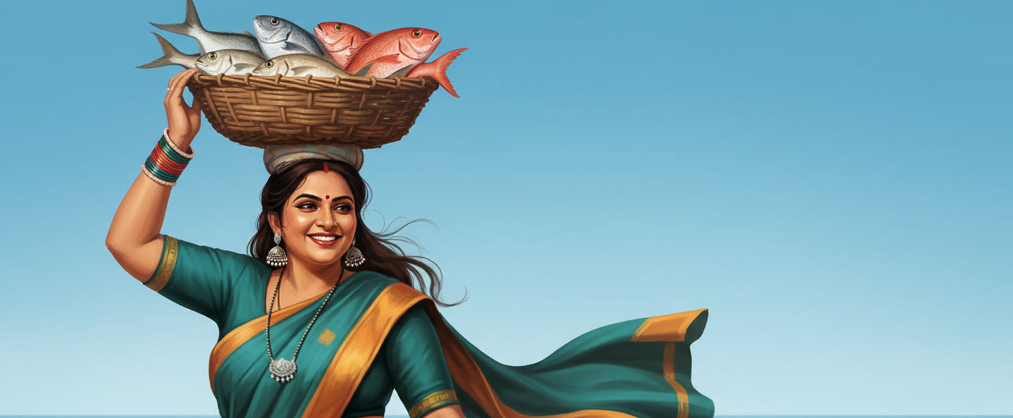 a woman taking fish in her hand