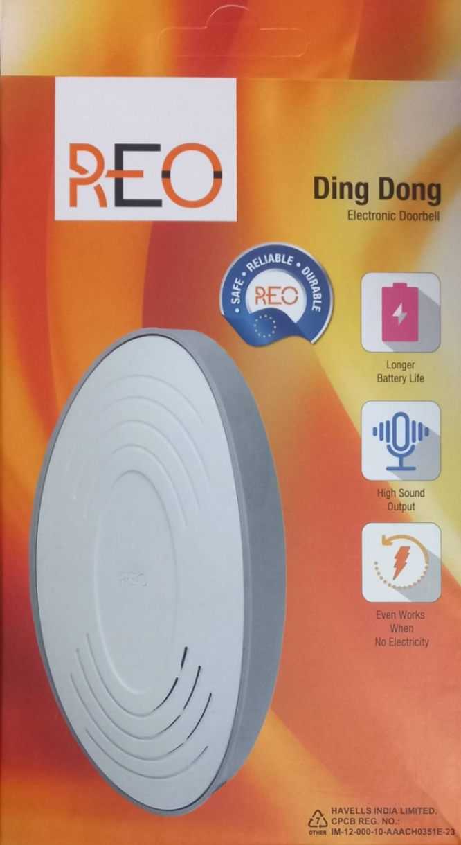 Havells Ding Dong No Electricity Doorbell [Longer Battery Life & High Sound] Wired Door Chime - Image 1