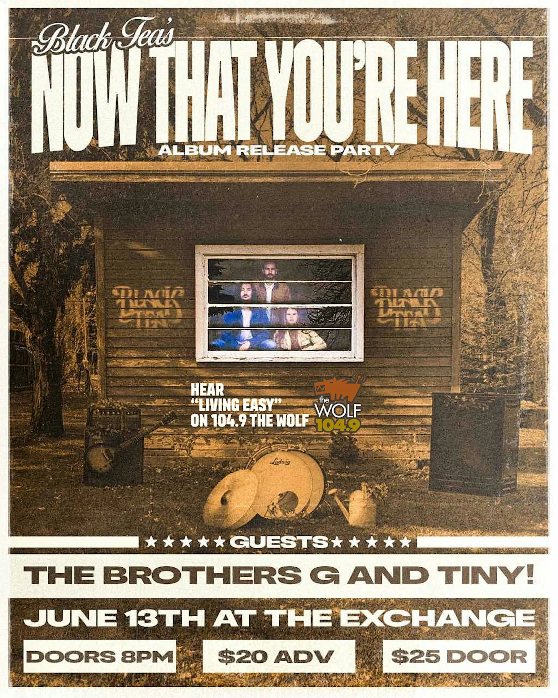 Share this event Black Tea – Now That You’re Here album release party w/Brothers G & Tiny