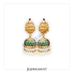 Nakashi Lakshmi Studs With Kundan Jhumkas With Rice Pearls