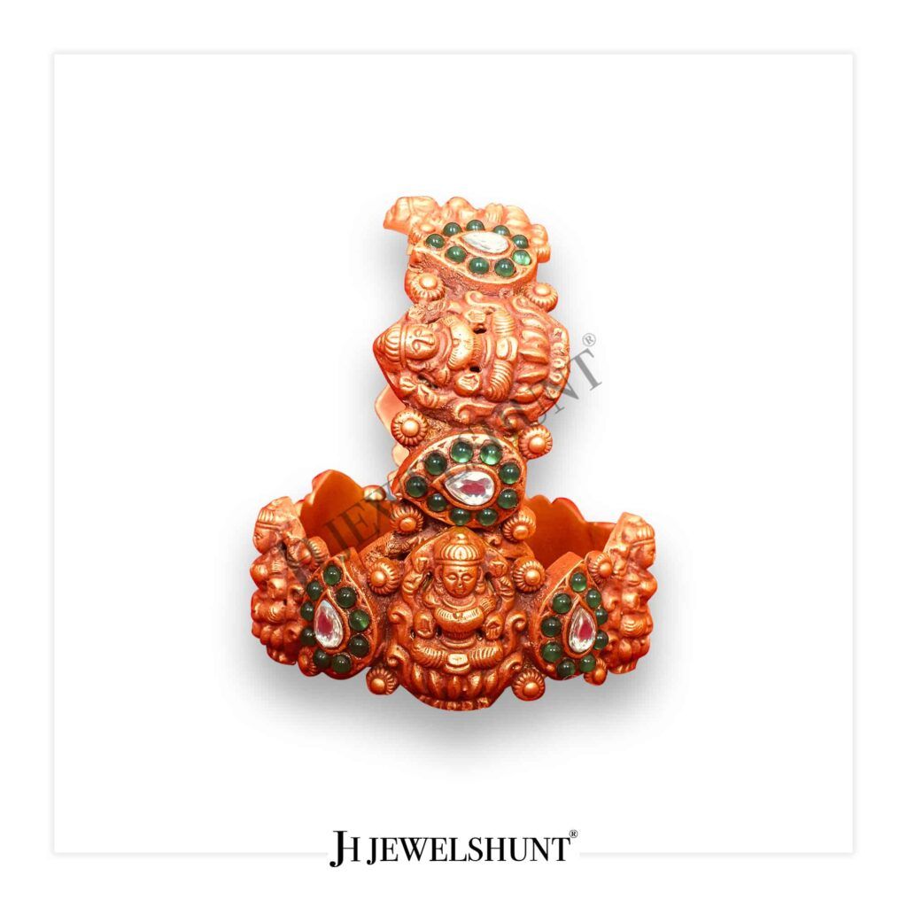 Laxmi Devi With Mango Kundan Gold Plated Bangles