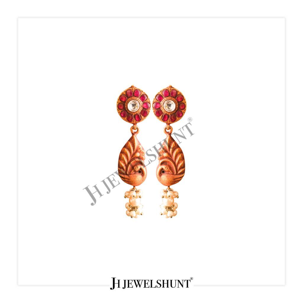 Laxmi Devi Pendant With Nakashi Peacock With Kundan Gold Plated Necklace - Image 2